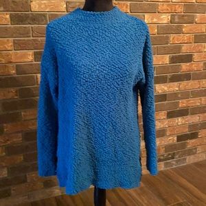 Size small turquoise blue popcorn sweater